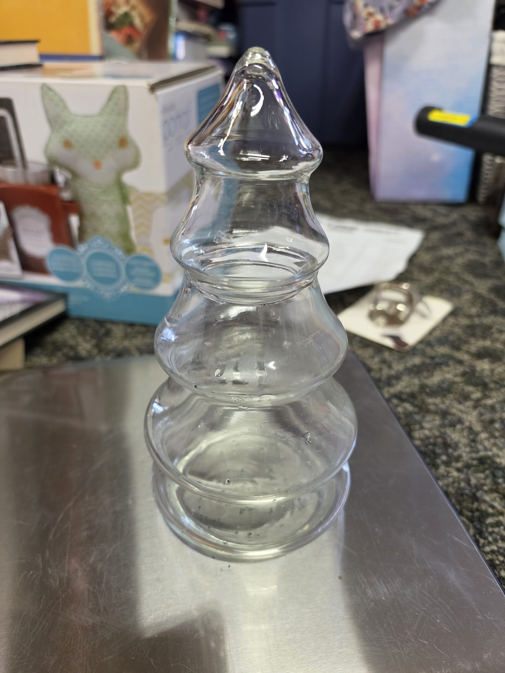 Clear Glass Tiered Tree Decorative Jar - Clear